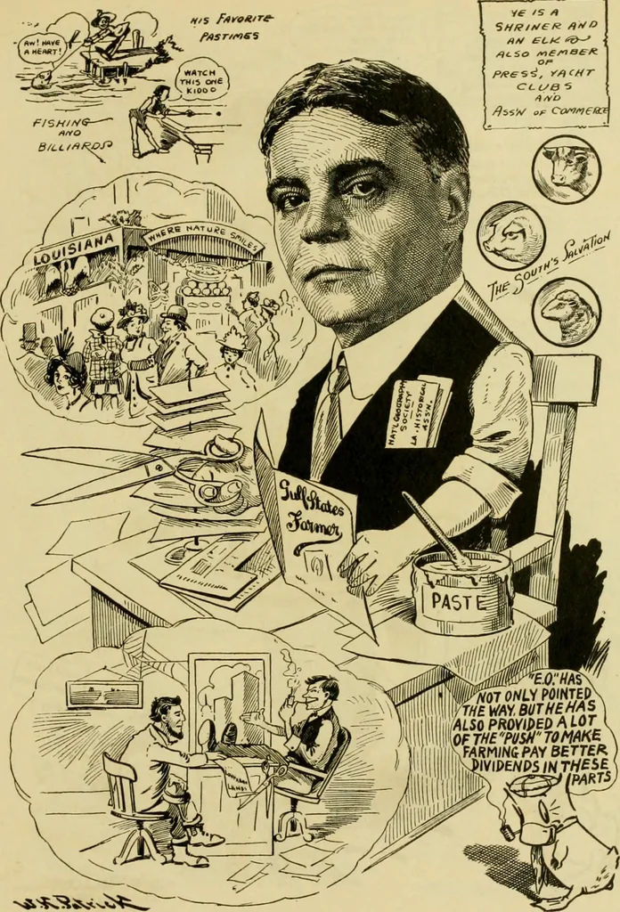 An illustration from Club men of Louisiana in caricature, 1917, leaf 116