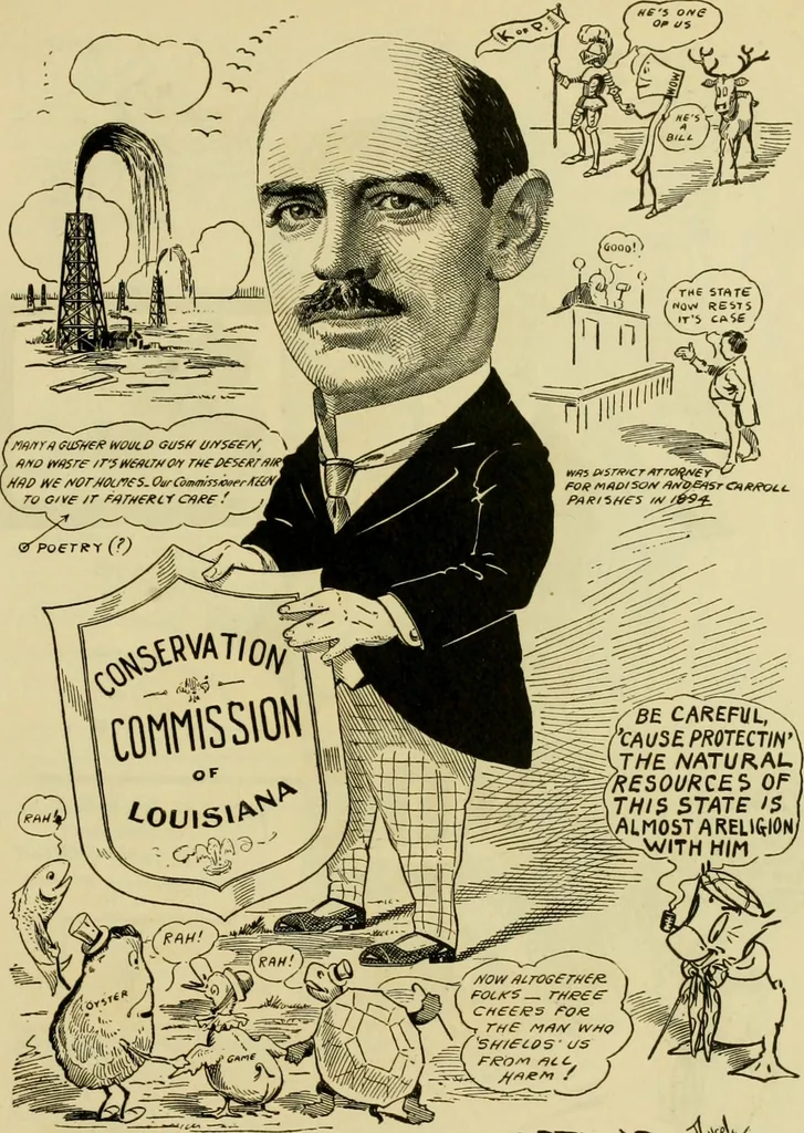 An illustration from Club men of Louisiana in caricature, 1917, leaf 118