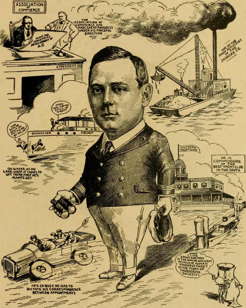 An illustration from Club men of Louisiana in caricature, 1917, leaf 12