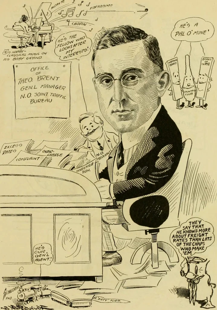 An illustration from Club men of Louisiana in caricature, 1917, leaf 120