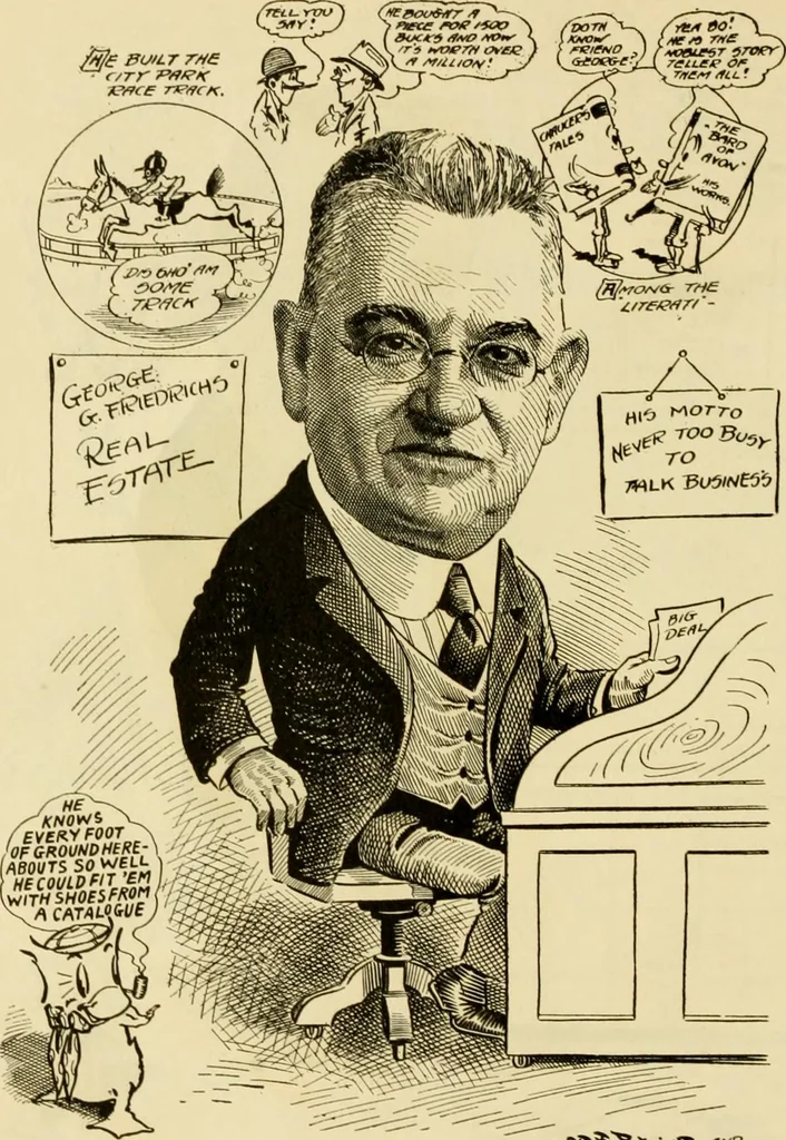 An illustration from Club men of Louisiana in caricature, 1917, leaf 121