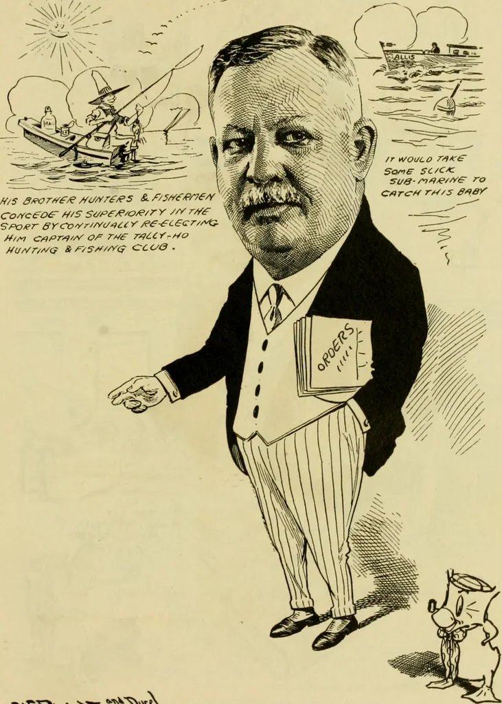 An illustration from Club men of Louisiana in caricature, 1917, leaf 122