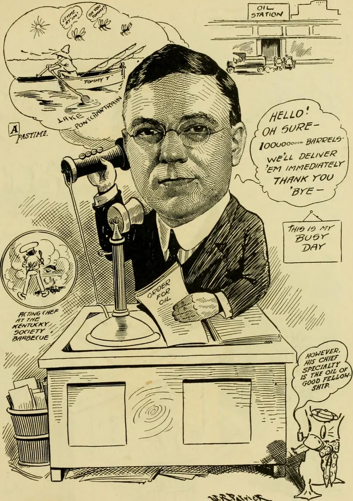 An illustration from Club men of Louisiana in caricature, 1917, leaf 126