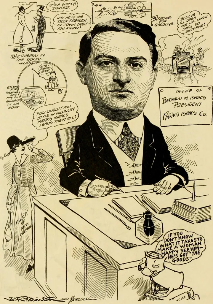 An illustration from Club men of Louisiana in caricature, 1917, leaf 129