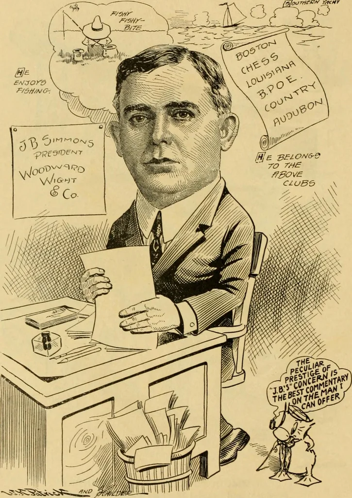 An illustration from Club men of Louisiana in caricature, 1917, leaf 13