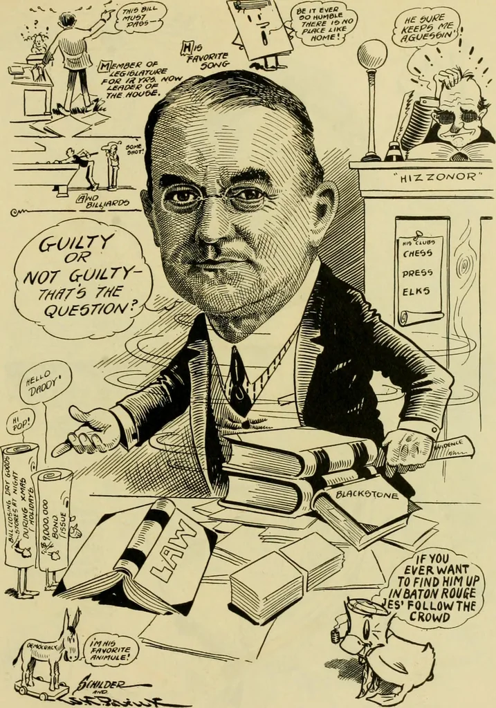 An illustration from Club men of Louisiana in caricature, 1917, leaf 134
