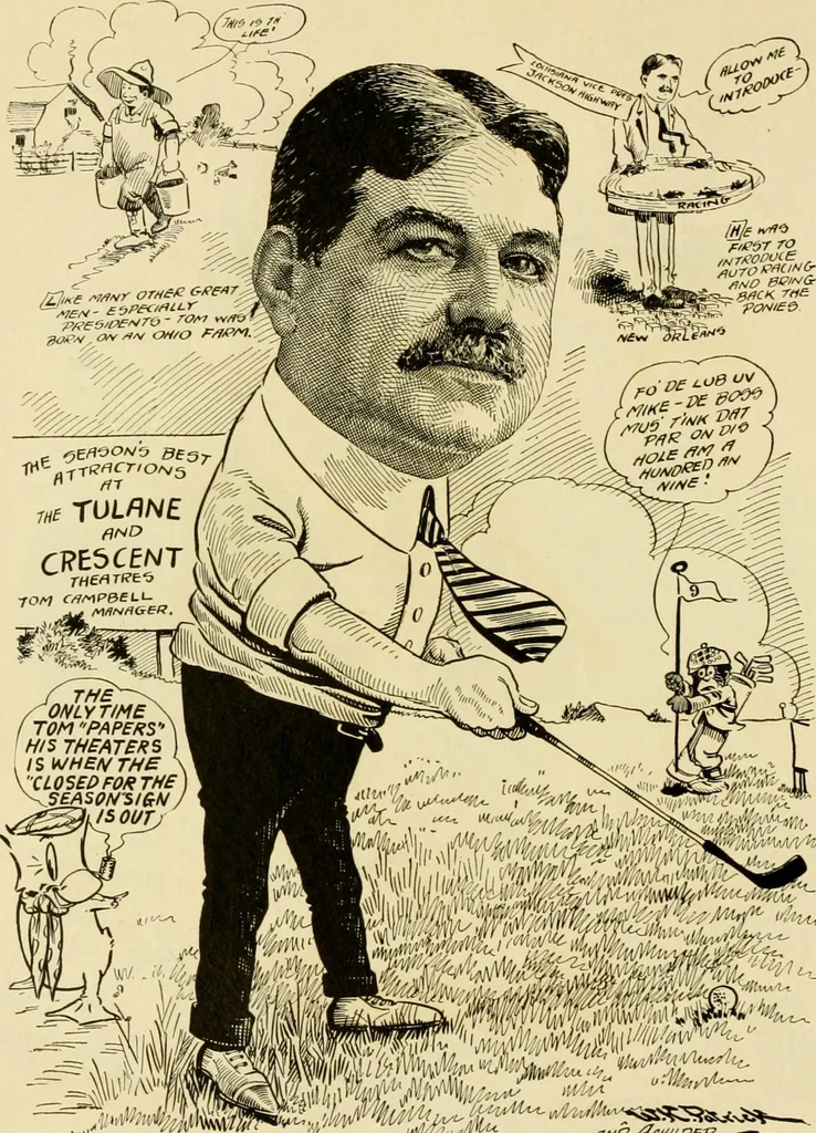 An illustration from Club men of Louisiana in caricature, 1917, leaf 137