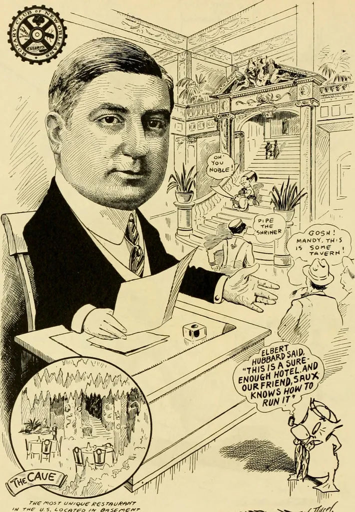 An illustration from Club men of Louisiana in caricature, 1917, leaf 139