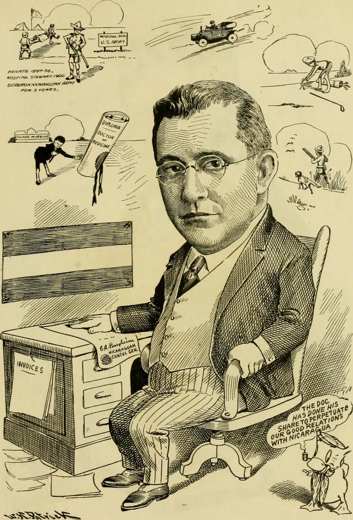 An illustration from Club men of Louisiana in caricature, 1917, leaf 150