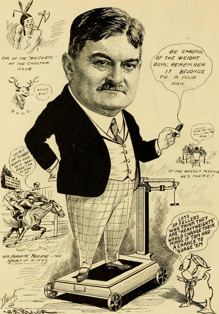 An illustration from Club men of Louisiana in caricature, 1917, leaf 151