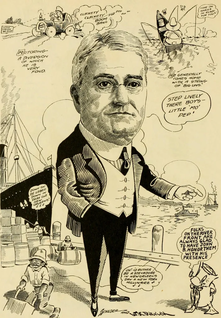 An illustration from Club men of Louisiana in caricature, 1917, leaf 153