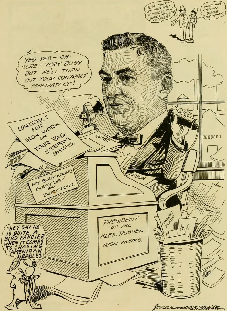 An illustration from Club men of Louisiana in caricature, 1917, leaf 154