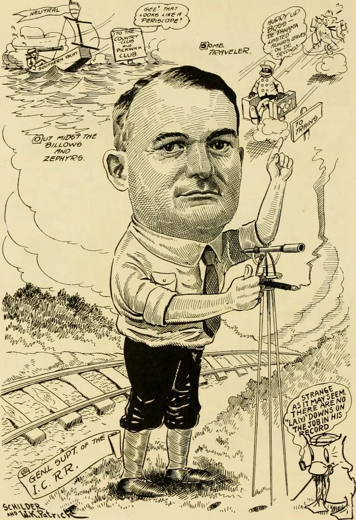 An illustration from Club men of Louisiana in caricature, 1917, leaf 157