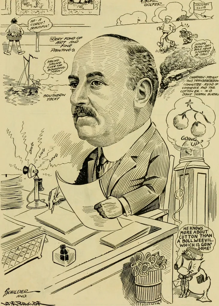 An illustration from Club men of Louisiana in caricature, 1917, leaf 158