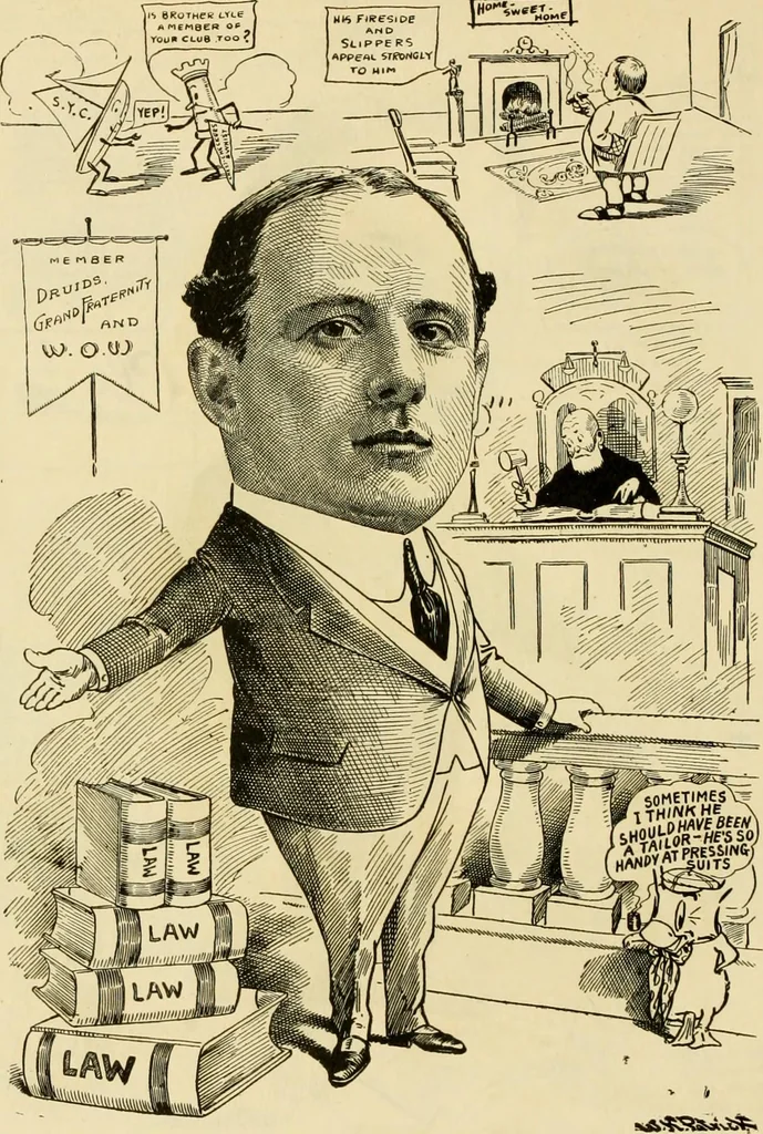 An illustration from Club men of Louisiana in caricature, 1917, leaf 161