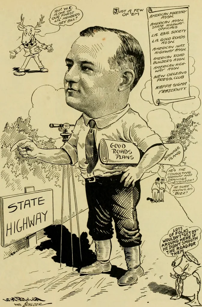 An illustration from Club men of Louisiana in caricature, 1917, leaf 166