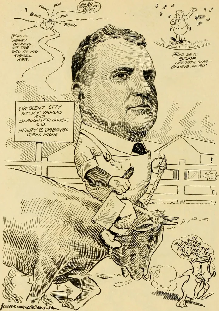 An illustration from Club men of Louisiana in caricature, 1917, leaf 167