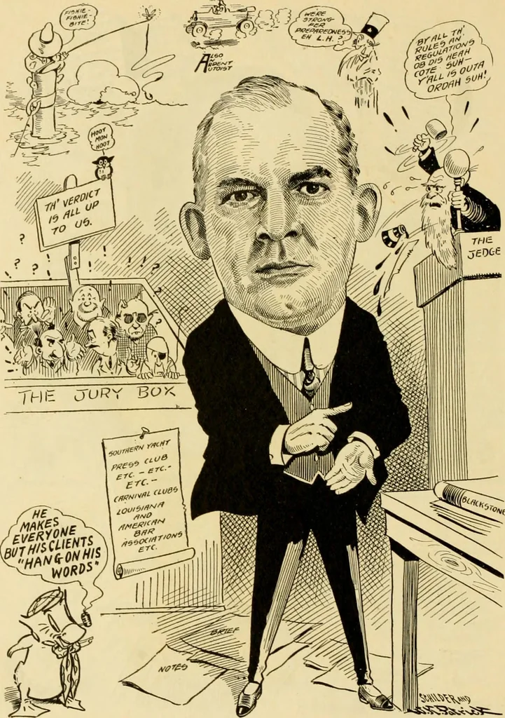 An illustration from Club men of Louisiana in caricature, 1917, leaf 175