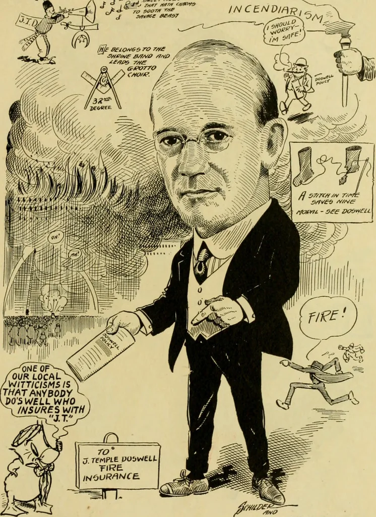 An illustration from Club men of Louisiana in caricature, 1917, leaf 176