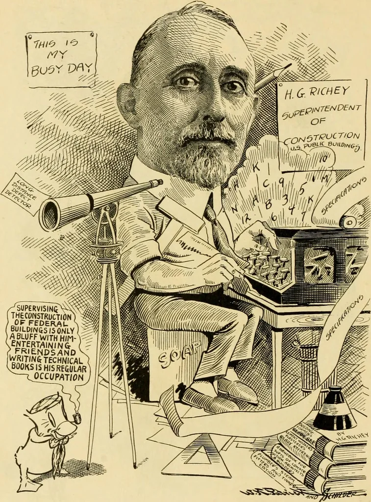 An illustration from Club men of Louisiana in caricature, 1917, leaf 193