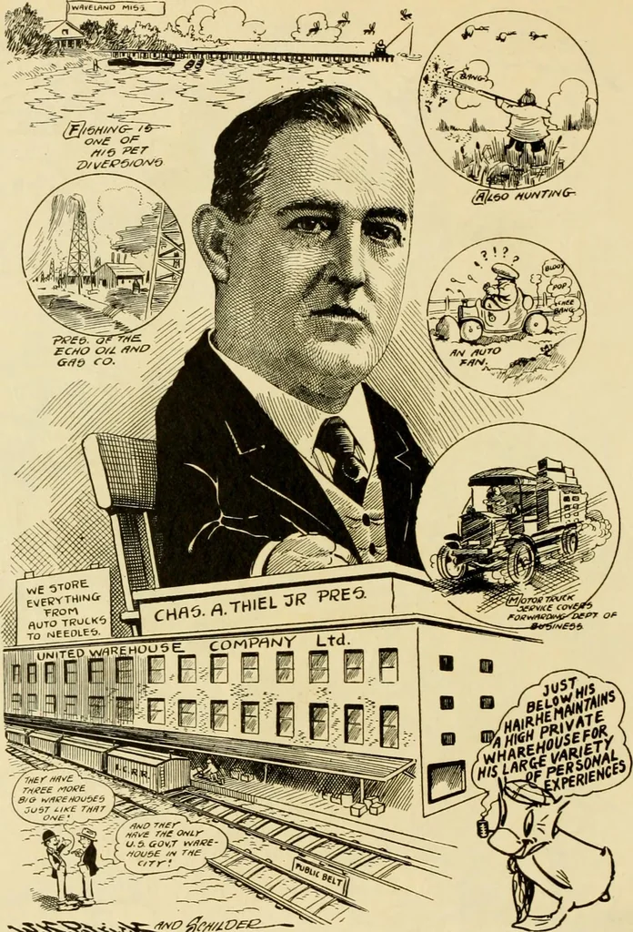 An illustration from Club men of Louisiana in caricature, 1917, leaf 195