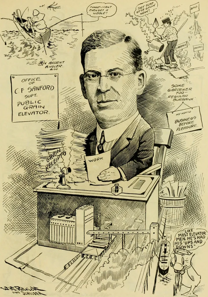 An illustration from Club men of Louisiana in caricature, 1917, leaf 196