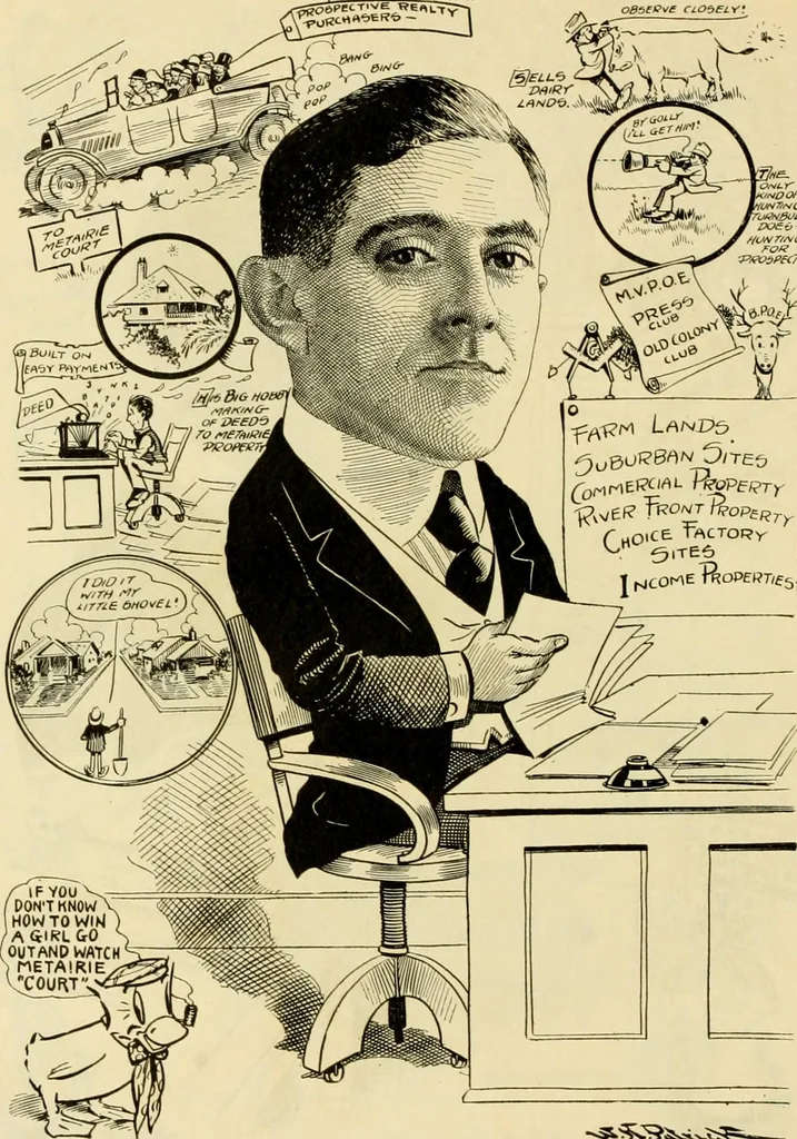 An illustration from Club men of Louisiana in caricature, 1917, leaf 199