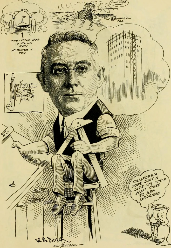 An illustration from Club men of Louisiana in caricature, 1917, leaf 204