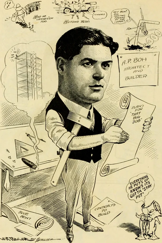 An illustration from Club men of Louisiana in caricature, 1917, leaf 207