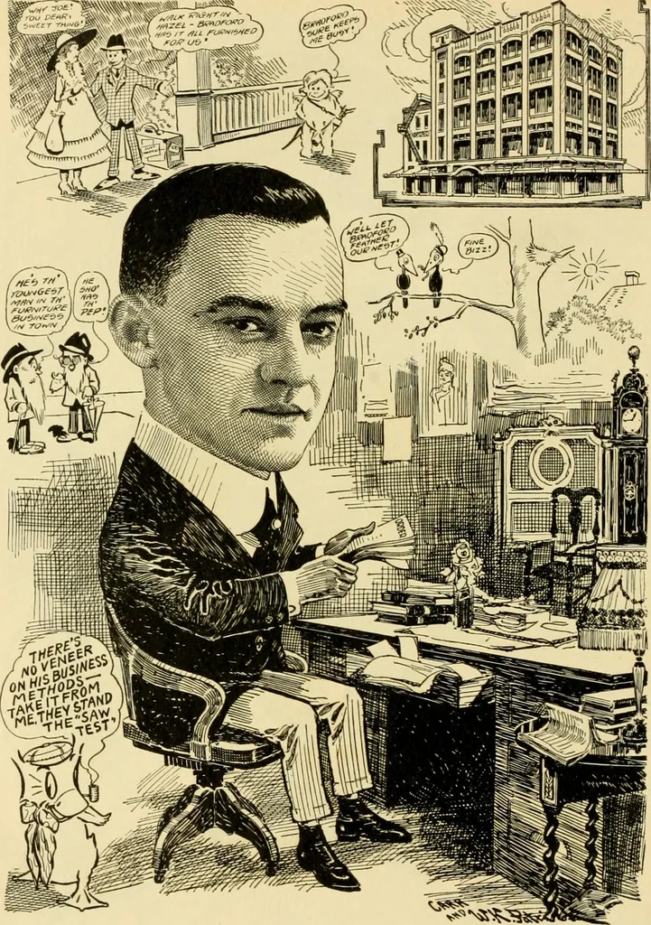 An illustration from Club men of Louisiana in caricature, 1917, leaf 213