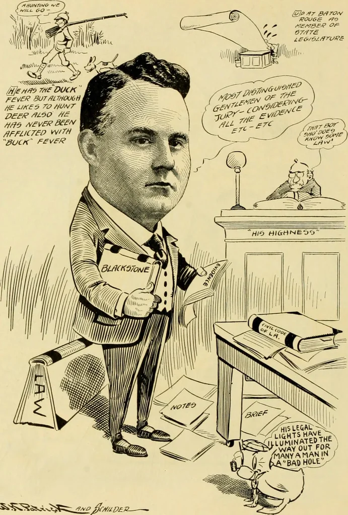 An illustration from Club men of Louisiana in caricature, 1917, leaf 215