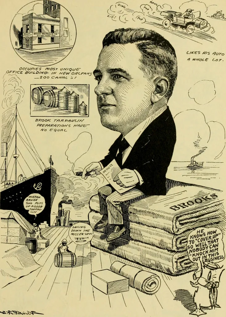 An illustration from Club men of Louisiana in caricature, 1917, leaf 216