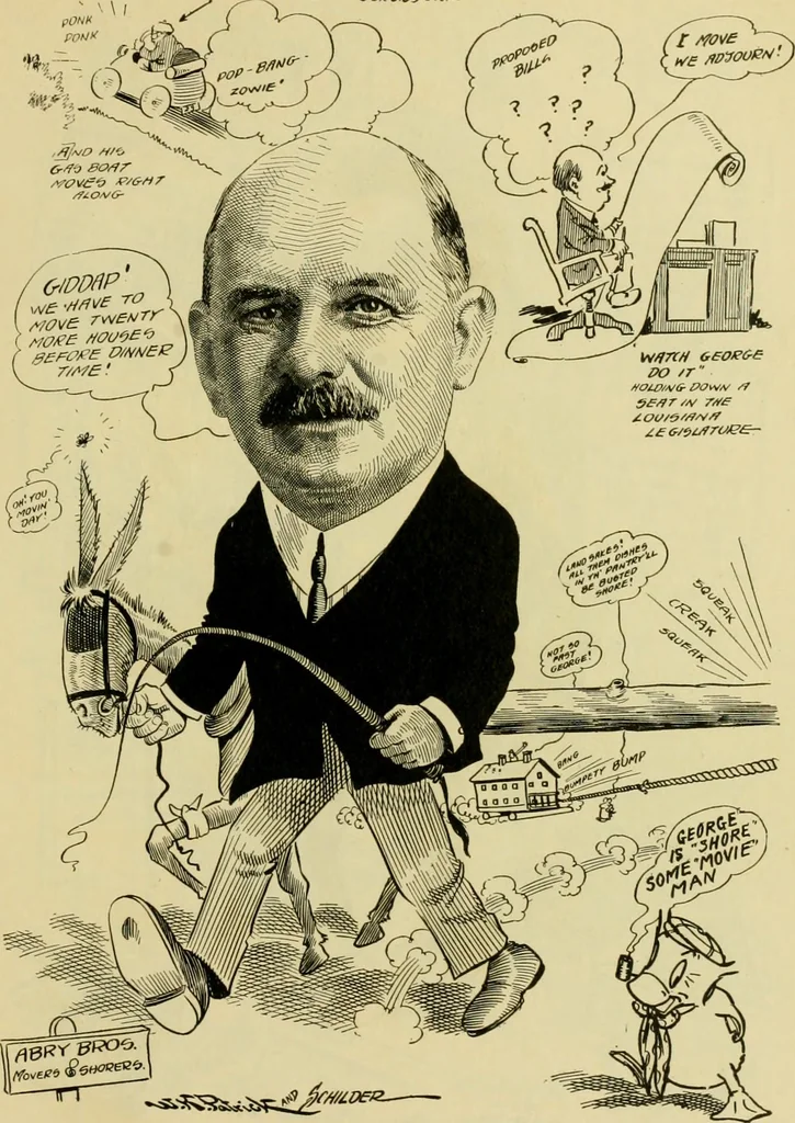 An illustration from Club men of Louisiana in caricature, 1917, leaf 218