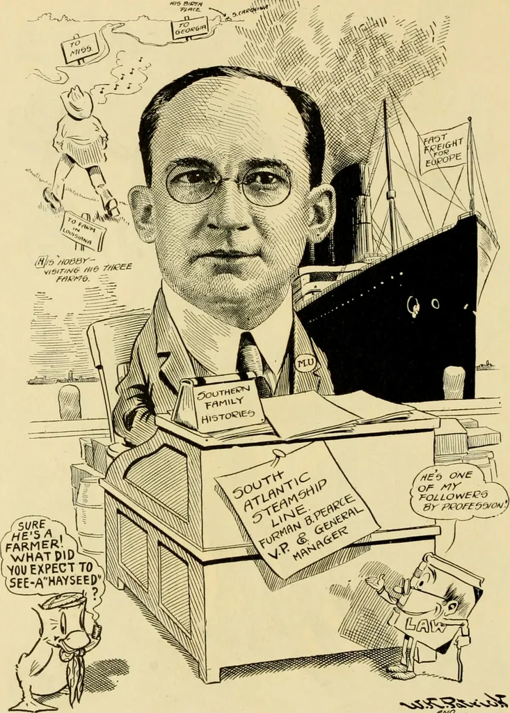 An illustration from Club men of Louisiana in caricature, 1917, leaf 223