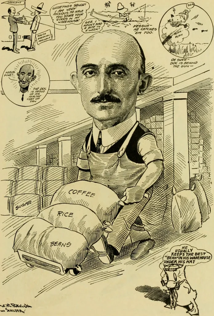 An illustration from Club men of Louisiana in caricature, 1917, leaf 226