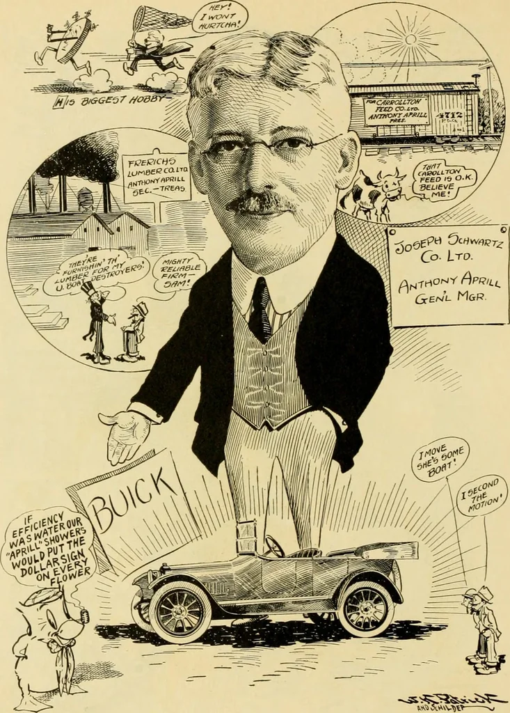 An illustration from Club men of Louisiana in caricature, 1917, leaf 233