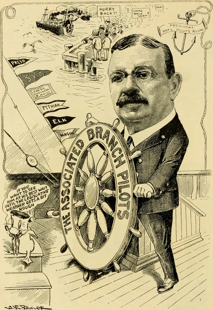 An illustration from Club men of Louisiana in caricature, 1917, leaf 235