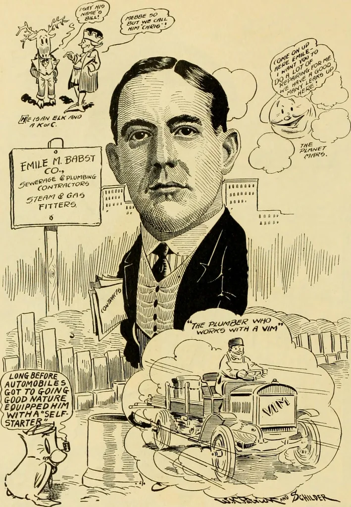 An illustration from Club men of Louisiana in caricature, 1917, leaf 241