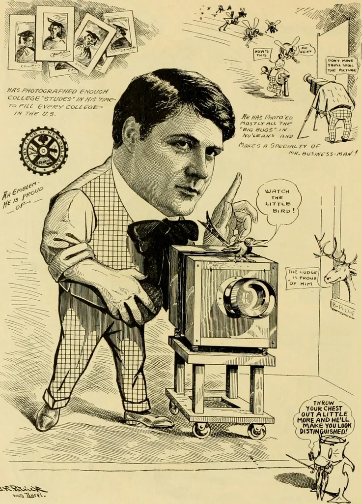 An illustration from Club men of Louisiana in caricature, 1917, leaf 243