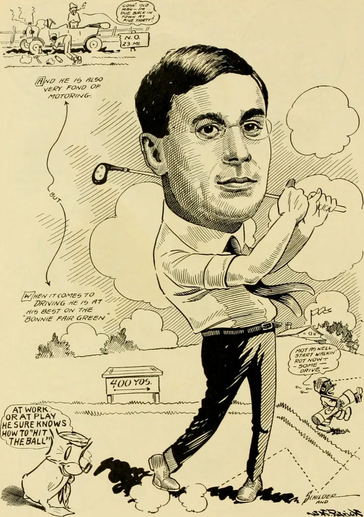 An illustration from Club men of Louisiana in caricature, 1917, leaf 245