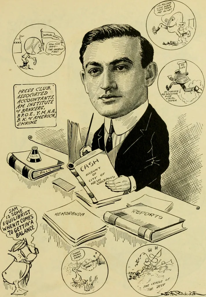 An illustration from Club men of Louisiana in caricature, 1917, leaf 246