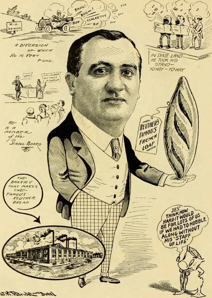 An illustration from Club men of Louisiana in caricature, 1917, leaf 247