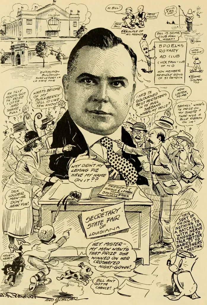 An illustration from Club men of Louisiana in caricature, 1917, leaf 249