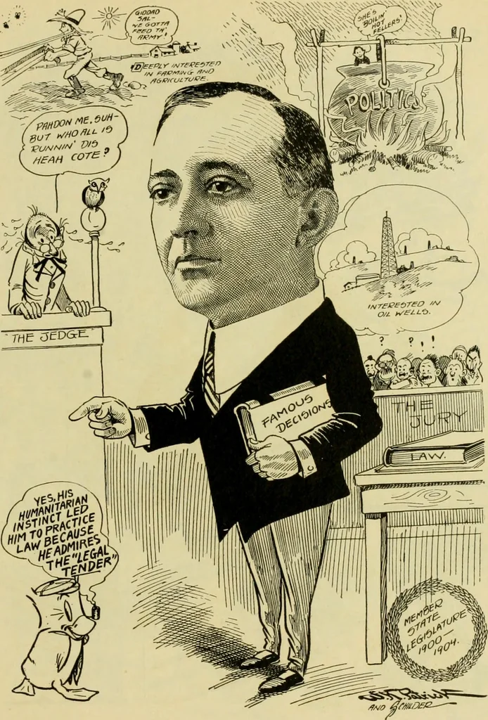 An illustration from Club men of Louisiana in caricature, 1917, leaf 250