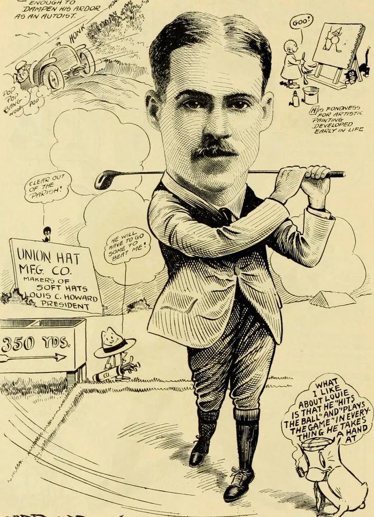 An illustration from Club men of Louisiana in caricature, 1917, leaf 255