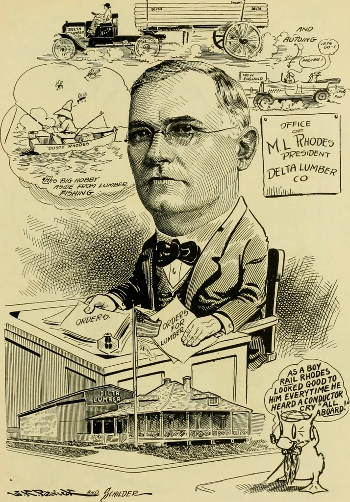 An illustration from Club men of Louisiana in caricature, 1917, leaf 258