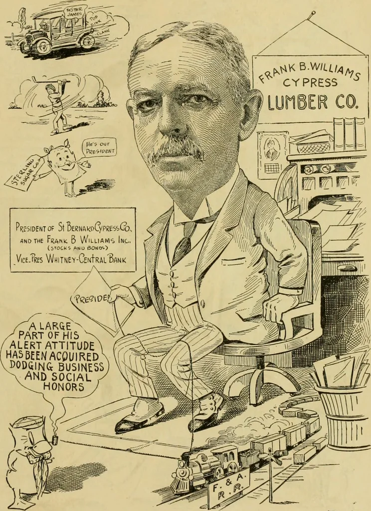 An illustration from Club men of Louisiana in caricature, 1917, leaf 26