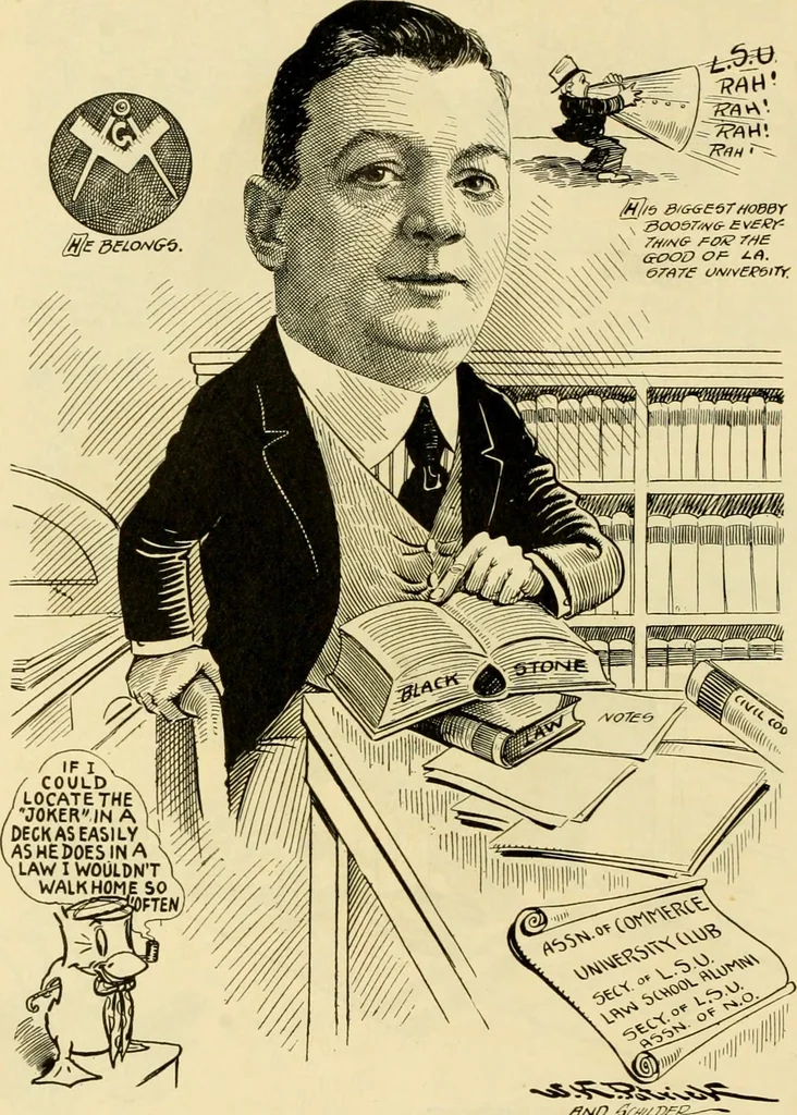 An illustration from Club men of Louisiana in caricature, 1917, leaf 267