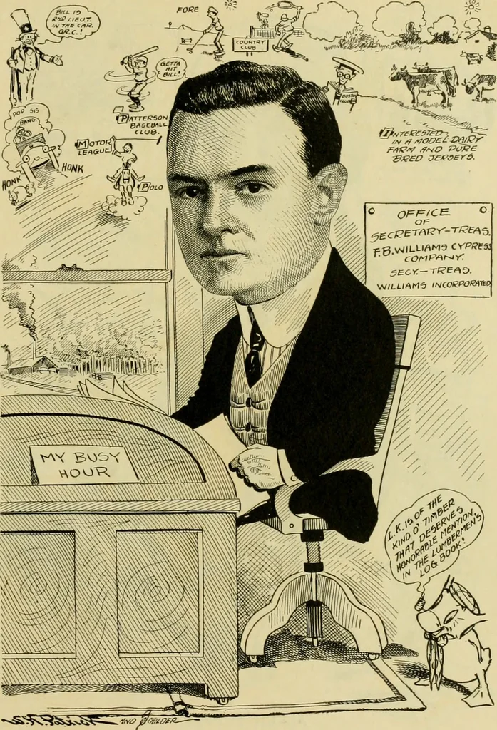 An illustration from Club men of Louisiana in caricature, 1917, leaf 270
