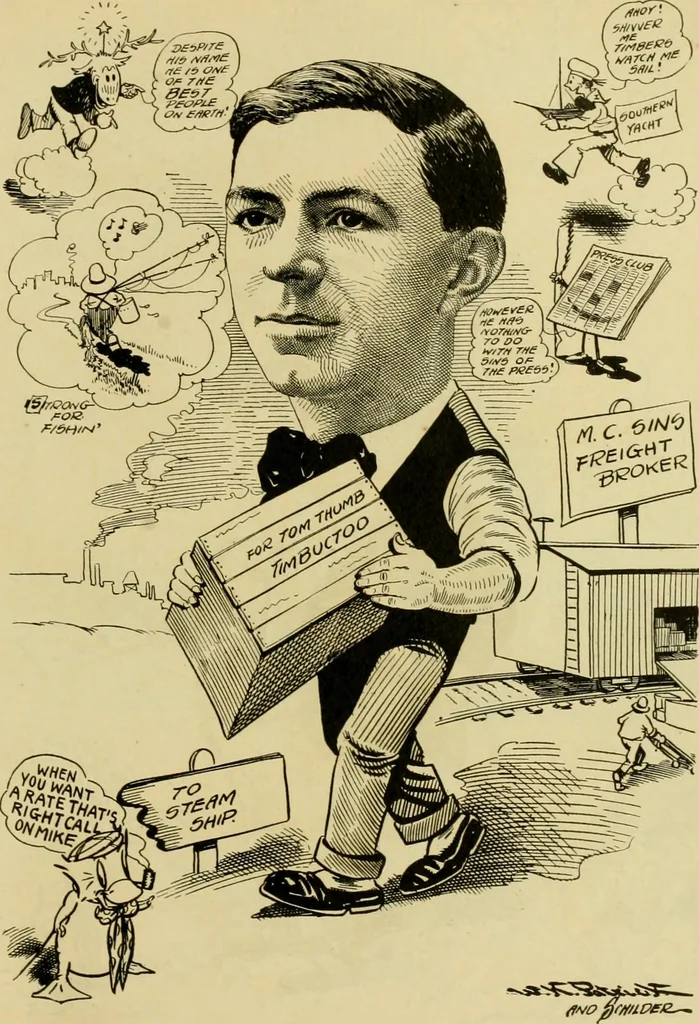 An illustration from Club men of Louisiana in caricature, 1917, leaf 276